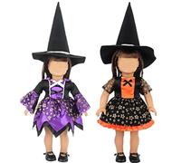 Csafyrt 2 Set 18 Inch Doll Clothes and Accessories Include Hat, dress & shoes Pretty Doll Clothes for 18 Inch Dolls Halloween Costumes Gifts for Little Girls(Not Include)