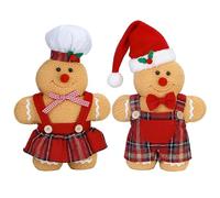 Csafyrt 2PCS Gingerbread Man and Women Cute Christmas Plush Toys for Xmas Tree Topper Xmas Party Tabletop Decor