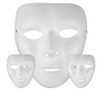 Csafyrt 3 Pcs Halloween Mask Full Face 7.1x5.9 In White Mask for Women DIY Blank Masquerade Plain for Novel Costume, Cosplay Artistic Projects, Theater
