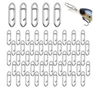 Csafyrt 50PCS Speed Clips for Fishing Lures, 1" High Strength Stainless Steel Topwater Speed Clips for Freshwater Saltwater Crankbait Popper Lures