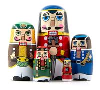 Csafyrt 5PCS Russian Nesting Dolls Set Wooden Matryoshka Doll Set with Charming Printing Effortless Disassembly & Assembly Nesting Dolls for Collection Decoration