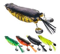 Csafyrt 5Pcs Top Water Frog 3.5'' Long Fishing Lures Artificial Frog Spinner Swim Baits Hard Metal Swimbait For Freshwater ＆ Saltwater Bass