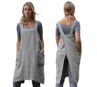 Csafyrt Apron For Women With Pockets Soft & Breathable Cross Back Cooking Apron Full Coverage Loose Kitchen Apron