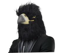 Csafyrt Black Eagle Mask, 13x9x15 Latex Closed Mouth Eagle Head Halloween Mask, Novelty Bird Costume Accessory for Party Festival Halloween Masquerade