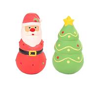 Csafyrt Christmas Squeaky Latex Dog Toys Interactive Dog Toys Squeaky Chew Santa, Christmas Tree 2Pcs 5.9 Inch