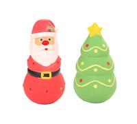Csafyrt Christmas Squeaky Latex Dog Toys Interactive Dog Toys Squeaky Chew Santa, Christmas Tree 2Pcs 5.9 Inch
