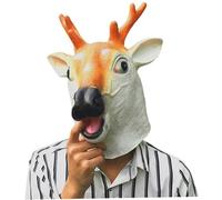 Csafyrt Deer Mask, Funny Sika Deer Head Latex Mask Animal Head for Christmas Party Halloween Costume Cosplay Dress