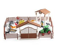 Csafyrt Farm Set Engaging Knight Farm Toys Set with Removable Parts Authentic Farming Scene Recreation Playset Educational DIY Animal for Kids