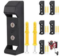 Csafyrt Fishing Reel Holder 6Pcs Pre-drilled Black Nylon Fishing Reel Wall Mount Rack with Installation Screws for Storage and Display