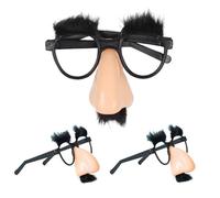 Csafyrt Funny Glasses 3Pcs Stand Out Clown Glasses with Big Nose, Eyebrow & Mustache 5x4in Disguising Nerd for Halloween, Party, Stage Prop