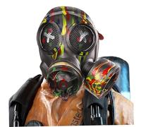 Csafyrt Gas Mask Cosplay Latex Gas Mask Costume with Adjustable Strap Punk Halloween Costume for Cosplay Party