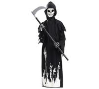 Csafyrt Grim Reaper Costume Luminous Scary Halloween Costumes Include Gloves & Sickle Cosplay Outfits for Adults Women Men