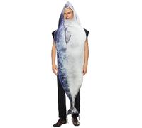 Csafyrt Halloween Fish Costume, 26.4x66.9 Inch Fish Costume Adult, Sponge Under the Sea Costumes, Funny Fancy Dress for Adults Party, Cosplay