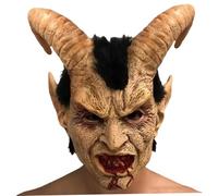 Csafyrt Halloween Mask Latex Full Head Demon Scary Mask Horror Halloween Props for Adults Masquerade Party Cosplay Black