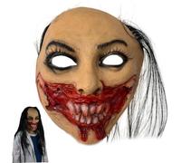 Csafyrt Halloween Mask Scary Zombie Mask with Hair Latex Scary Halloween Costumes for Adult Party Cosplay Props