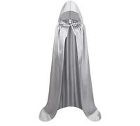 Csafyrt Hooded Cloak 47'' Satin Fabric for Kid Wizard Cloak with Medieval Style Grim Reaper Costume for Halloween Party Cosplay Masquerade Ball Pagan Celebration