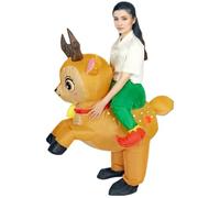Csafyrt Inflatable Reindeer Costume for Adult Funny Reindeer Riding Inflatable Costume with Blower Battery Powered Blow Up for Party, Stage, Christmas, Halloween