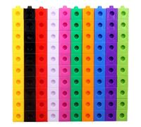 Csafyrt Maths Cubes 100Pcs Number Blocks, Plastic Counting Cubes Educational Toys, 10 Colors Number Blocks Toys with 18 Sheets Question Cards for Kids Age 3+