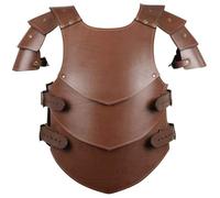 Csafyrt Medieval Chest Armor PU Leather Adjustable Viking Armor Men Renaissance Cosplay Knight Breastplate for Halloween, Themed Party, Brown