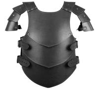 Csafyrt Medieval Chest Armor PU Leather Adjustable Viking Armor Men Renaissance Cosplay Knight Breastplate for Halloween, Themed Party, Black