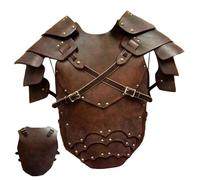 Csafyrt Medieval Knight Armor PU Leather Chest Armor for Men Adjustable Viking Breastplate Costume for Halloween Cosplay Party