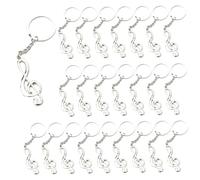 Csafyrt Music Keychain 24Pcs Zinc Alloy 0.8x2.2 Music Note Keychain Decorative Personalized for Handbag, Backpack, Key, Cool Gifts for Lovers