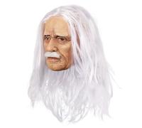 Csafyrt Old Man Mask, Realistic Wrinkle Face Latex Old Man Scary Mask with White Hair, Spooky Halloween Decorations for Cosplay Party Props