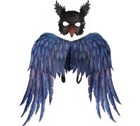 Csafyrt Owl Costume Owl Mask & Wing Set, PU Foam Halloween Costumes Unisex One Size Costume Adult Cosplay Set for Adult Halloween Cosplay Masquerade Carnival