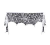 Csafyrt Party Table Cloth,Lace Tablecloth White Lace Spiderweb Fireplace Mantle Scarf Cover For Halloween Decor Festive Party Supplies, 18 X 96 Inch