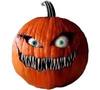 Csafyrt Pumpkin Decorations Creepy Halloween Ornaments Resin Pumpkin Statue With Multi-Tooth & Evil Eye Scary Halloween Table Decorations