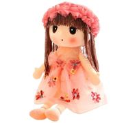 Csafyrt Rag Doll for Girls Cute & Realistic 18 Inch Plush Doll with Floral Dress, Hat, Shoes & Long Hair Cotton Stuffed Cuddly Soft, Baby Girl Gifts