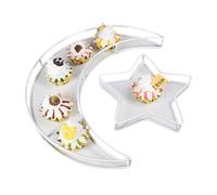 Csafyrt Ramadan Serving Tray Eid Mubarak Dessert Plate Moon Star Food Container Ramadan Table Decor White