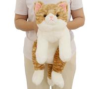 Csafyrt Realistic Cat 20 Inch Lying Posture Cotton Stuffed Cat Plush Soft & Skin Friendly Cuddly Fake Kitten for Home, Office, Hotel, Party