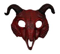Csafyrt Scary Mask, PU Devil Horns Half Face Halloween Mask, Evil Halloween Decorations for Cosplay Costume
