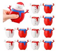 Csafyrt Snowman Stress Balls, 12Pcs Cute Snowman Christmas Stress Balls, Stretchy Squeeze Sensory Toy for Holiday Decor Party Favors Anxiety Relieve Random Color