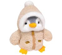 Csafyrt Stuffed Penguin 9.8in Little Cute, Soft Penguin Plush Toy with Fuzzy Hooded Jacket, Christmas Stuffed Animals for Boys Girls Birthday