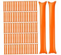 Csafyrt Thunder Sticks 100 Pcs Boom Stick Inflatable Spirit Sticks Cheerleading Plastic Boom Stick Noise Makers for Sporting Events Dance Basketball Football Orange