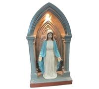 Csafyrt Virgin Mary Statue, Christmas LED Catholic Statues Soft Eye Protecting Elegant Sacred Virgins Marys Statue Night Light for Bedroom Living Room, Blue