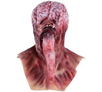 Csafyrt Zombie Mask Faceless Long Tongue Sharp Teeth Scary Mask with Inner Brain Exposed Free Size Latex Halloween for Party, Cosplay, Haunted House