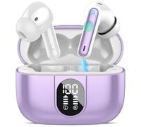 Csasan Language Translator Earbuds, 3-in-1 Ear Buds with ENC Mics, 164 Languages Translation Headphones Real-Time Bluetooth 5.3 Ear Buds, 5 Translation Modes Earphone for Business/Travel/Purple
