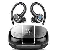 Csasan Sport Wireless Earbuds, Bluetooth 5.3 Headphones with Secure Earhooks & ENC Mic, 48H Playtime Hi-Fi Bass Ear Buds, IPX7 Waterproof Earphones for Running, Gym and Cycling, LED Display/USB-C