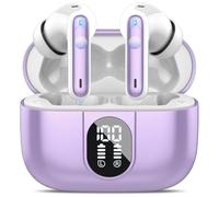 Csasan Wireless Earbuds, Bluetooth 5.3 Headphones In Ear with 4 ENC Noise Cancelling Mic, 2025 Mini Deep Bass Stereo Ear Buds, 40H Playtime Bluetooth Earphones, IP7 Waterproof Earbuds, Violet