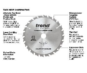 CSB/16540TB - Trend Wood Cordless Circular Saw Blade 165mm x 20mm x 40T