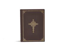 CSB Ancient Faith Study Bible, Brown Cloth-Over-Board: Black Letter, Church Fathers, Study Notes and Commentary, Ribbon Marker, Sewn Binding, Easy-To-Read Bible Serif Type