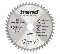 CSB/CC21648 - Trend Wood Mitre Saw Blade 216mm x 30mm x 48T