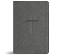 CSB Personal Size Giant Print Bible, Digital Study Edition, Charcoal SuedeSoft LeatherTouch