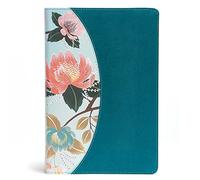 CSB Study Bible For Women, Teal/Sage LeatherTouch: The Christian Standard, Teal Flowers, Leathertouch, Silver Edging, 2 Ribbon Markers