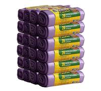 CSC - 30L Bin Bags with Ties, 480 Pieces, 50 x 65 cm for Under Sink Trash Bin, Waste Bags for Internal Separated Collection Non-Drip and Anti-Hole - 24 Rolls, Purple