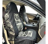 CSCOMFY Tactical Car Seat Covers for Cars, Trucks, SUVs, Vans, Universal, Canvas, Multi-Pocket, Rain Protection Organizers, Pair of Front Seat Protectors