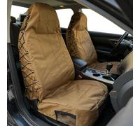 CSCOMFY Tactical Seat Covers for Cars Trucks SUV Van, Universal Canvas Multi-Pockets Organizers Rain Defender, Waterproof Seat Protectors Front Pair (Coyote Tan)